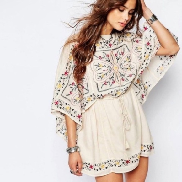 Free People Batiste Frida Embroidered Mini Tunic Dress, Size Small - Picture 5 of 8